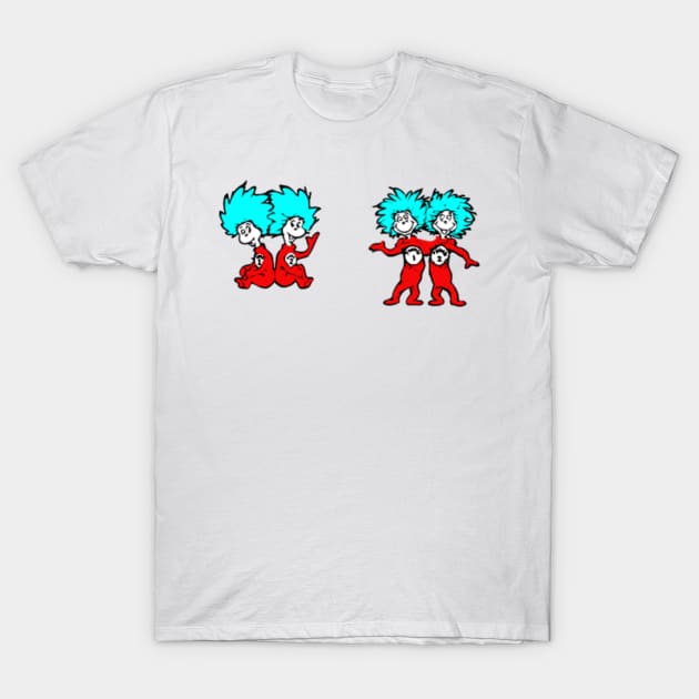 Thing 1 and Thing 2 T-Shirt by JAFARSODIK